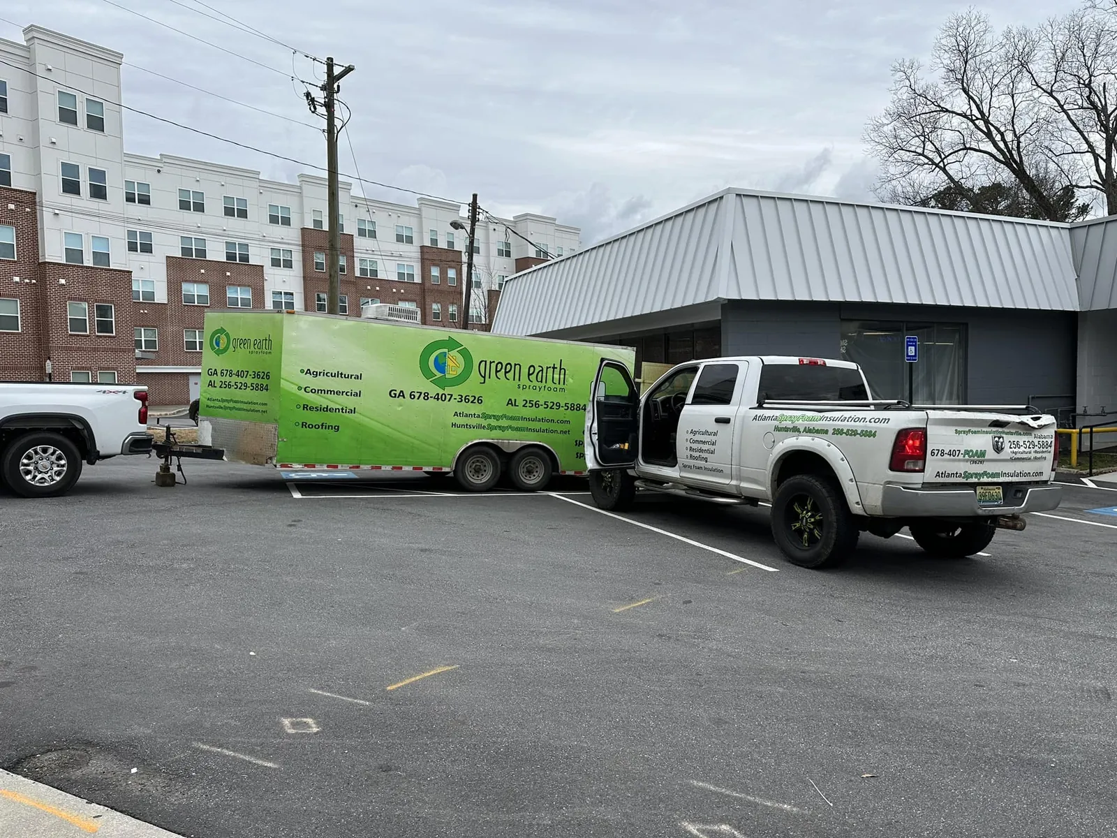 Spray foam insulation applied in a commercial building